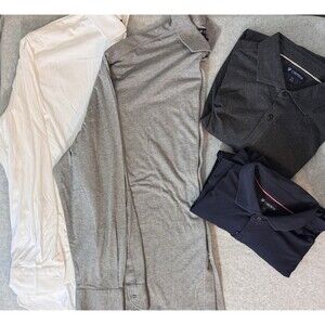 Cremieux Men's 2XL Park Avenue Knit Button Up Long Sleeved Shirts Lot of 4